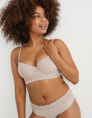 Aerie Real Power Wireless Push Up Slumber Party Lace Bra