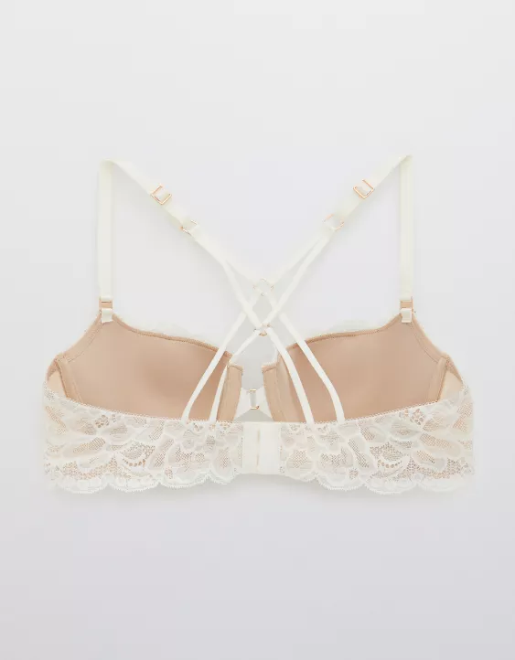 Aerie Real Power Balconette Lightly Lined New Blooms Lace Bra