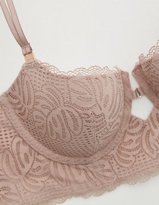 Aerie Real Power Balconette Lightly Lined Be Free Lace Bra