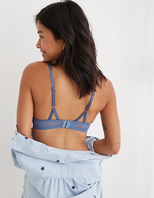 Aerie Real Power Balconette Lightly Lined Shine Embroidery Bra