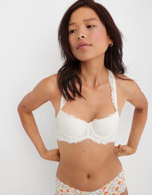 Aerie Real Power Balconette Lightly Lined Sunflower Lace Bra