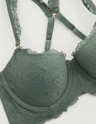 Aerie Real Power Balconette Lightly Lined Sunflower Lace Bra