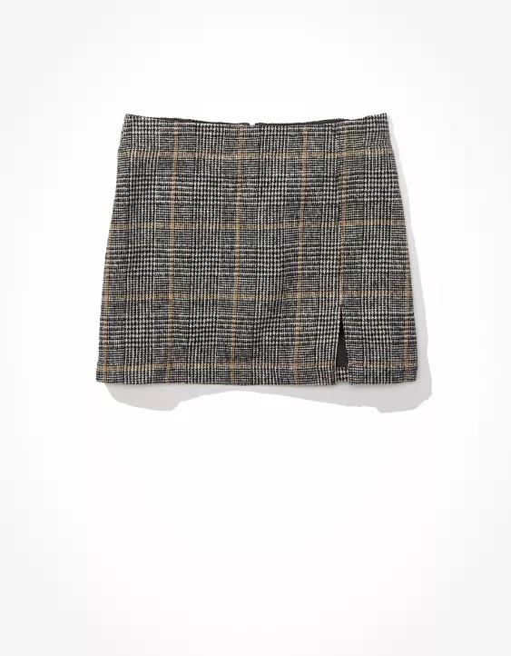 AE High-Waisted Plaid Mini Skirt