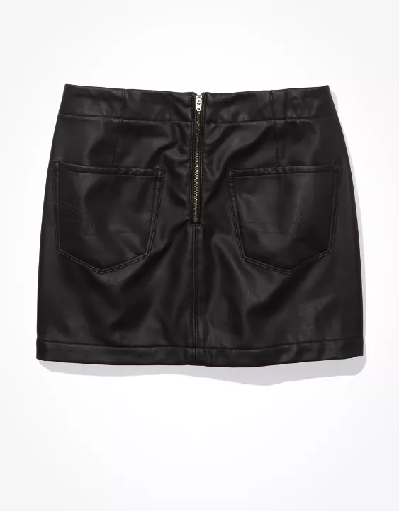 AE High-Waisted Vegan Leather Mini Skirt