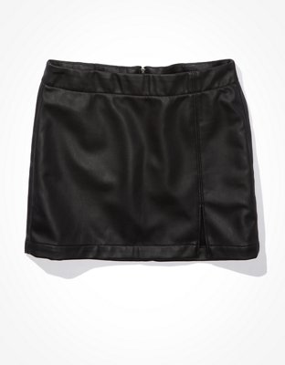AE High-Waisted Vegan Leather Mini Skirt