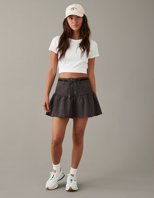 AE High-Waisted Drawstring Mini Skirt | AE