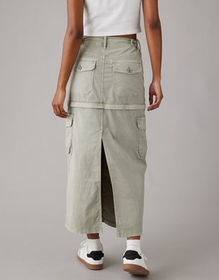 AE Snappy Stretch High-Waisted Convertible Maxi Cargo Skirt