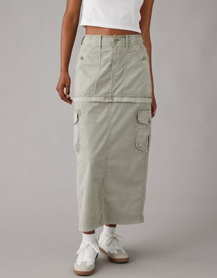 AE Snappy Stretch High-Waisted Convertible Maxi Cargo Skirt