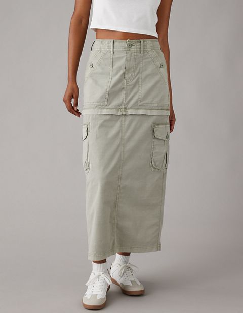 Женские юбки American Eagle AE Snappy Stretch High-Waisted Convertible Maxi Cargo Skirt