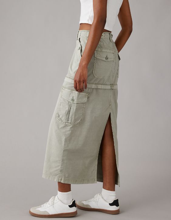 AE Snappy Stretch High-Waisted Convertible Maxi Cargo Skirt