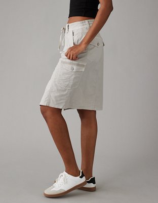 Женские юбки American Eagle AE Snappy Stretch Low-Rise Cargo Midi Skirt — фото 5