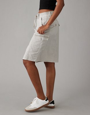 AE Snappy Stretch Low-Rise Cargo Midi Skirt