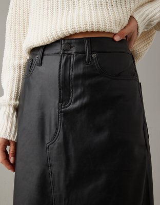 Leather maxi store skirt