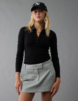 AE High-Waisted Pinstripe Mini Skort