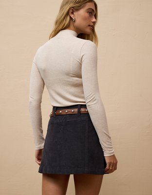 AE High-Waisted A-Line Corduroy Mini Skirt