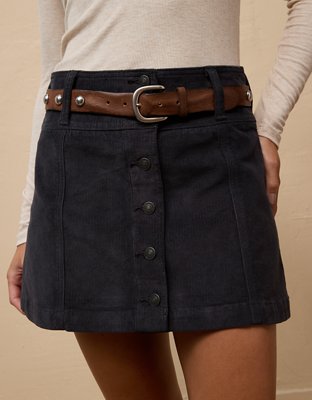 AE High-Waisted A-Line Corduroy Mini Skirt