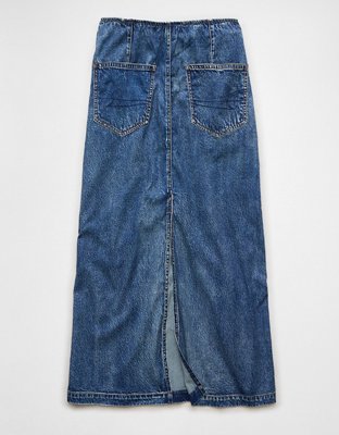 AE x Aerie DBL Take Denim High-Waisted Maxi Skirt