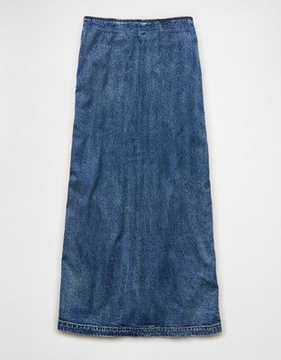 AE x Aerie DBL Take Denim High-Waisted Maxi Skirt