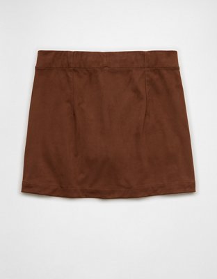 AE High-Waisted Suede Mini Skort