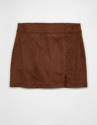 AE High-Waisted Suede Mini Skort