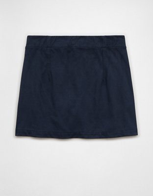 AE High-Waisted Suede Mini Skort