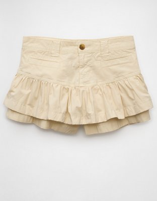 AE Skort Stretch con Volantes Pequeños y Tiras