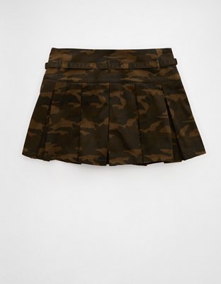 AE Mid-Rise Pleated Camo Skort