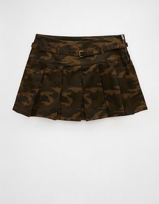 AE Mid-Rise Pleated Camo Skort