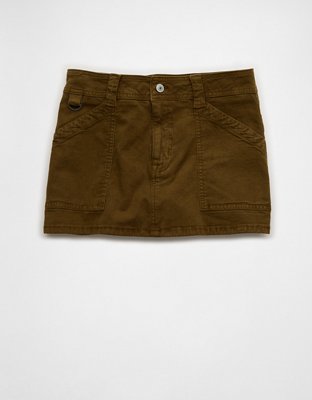 AE Stretch Low-Rise Micro Skort Womens Olive Fun 10 42$