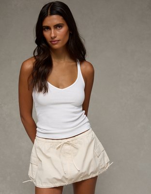 AE Super Low-Rise Cargo Parachute Micro Mini Skirt