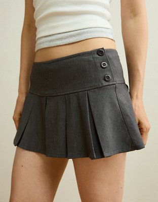 AE Super Low-Rise Pleated Micro Skirt