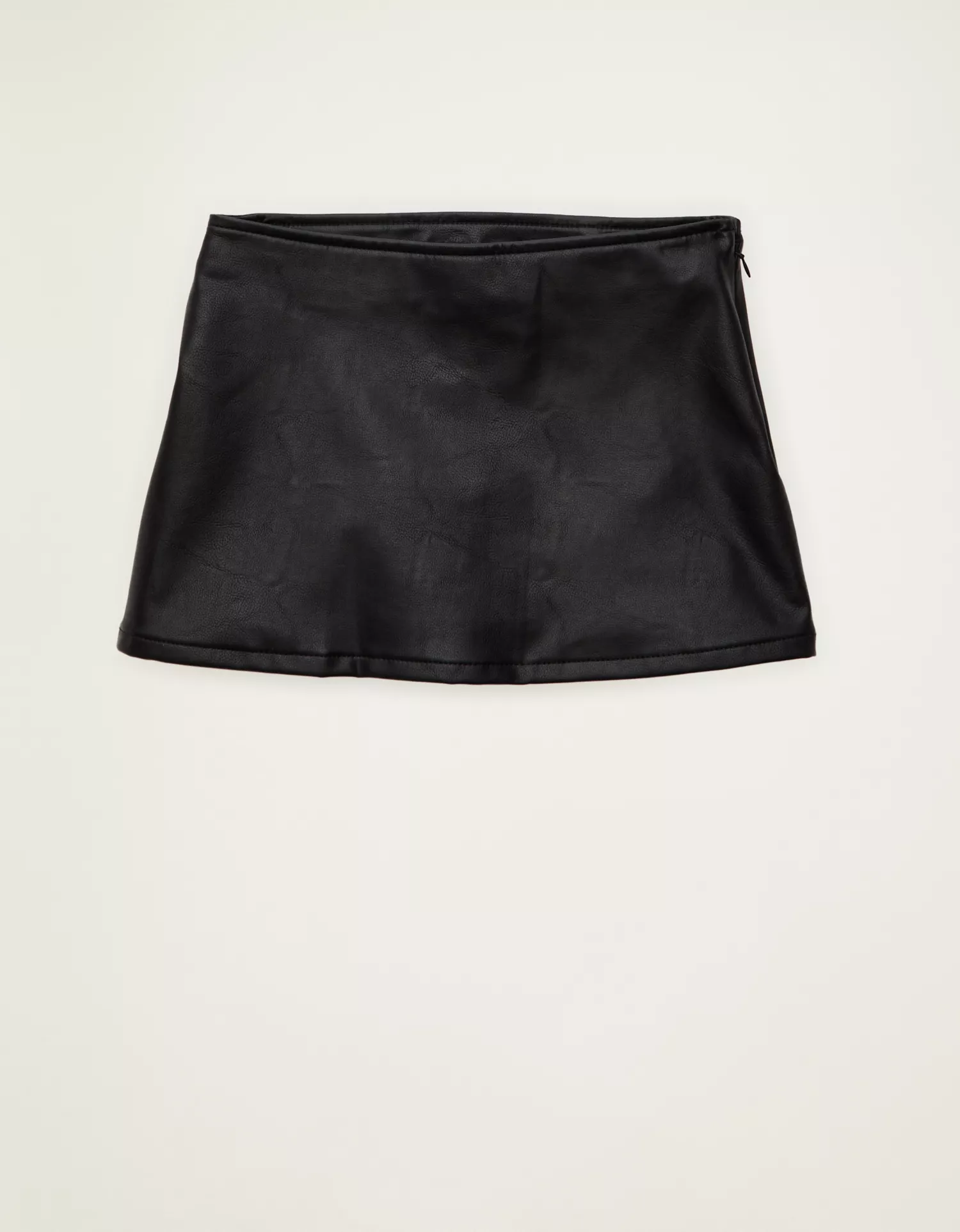 AE Super Low-Rise Vegan Leather Micro Mini Skirt - thumbnail 3
