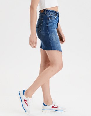 Женские юбки American Eagle AE Super High-Waisted Denim Midi Skirt — фото 5