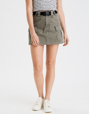 AE Super High Waisted Cargo A Line Skirt