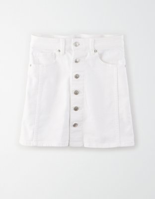 american eagle white jean skirt