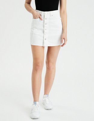 american eagle white jean skirt