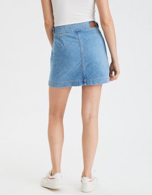 AE Super High-Waisted Denim A-Line Skirt