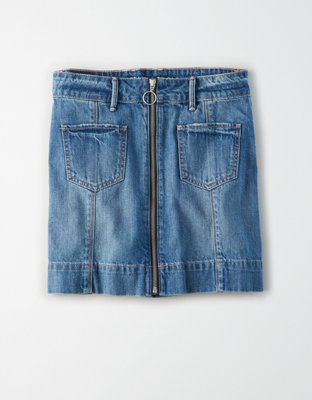 american eagle denim mini skirt