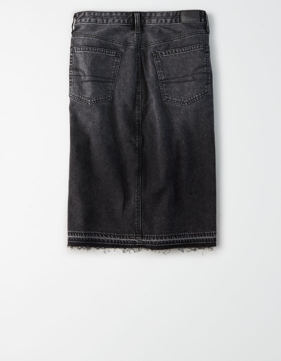 AE Super High-Waisted Denim Midi Skirt