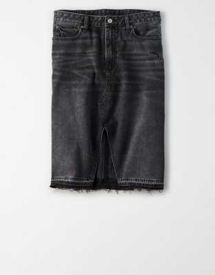 american eagle white denim skirt
