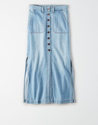 AE Super High-Waisted Denim Maxi Skirt