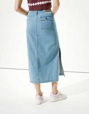 AE Super High-Waisted Denim Maxi Skirt