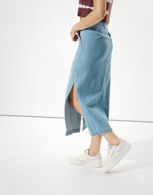 AE Super High-Waisted Denim Maxi Skirt