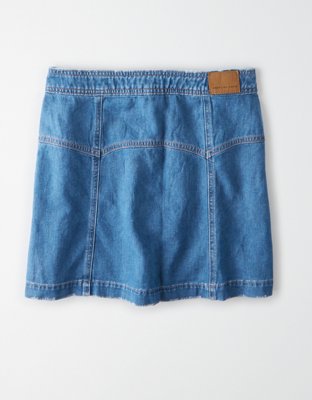 AE Super High-Waisted Denim A-Line Skirt