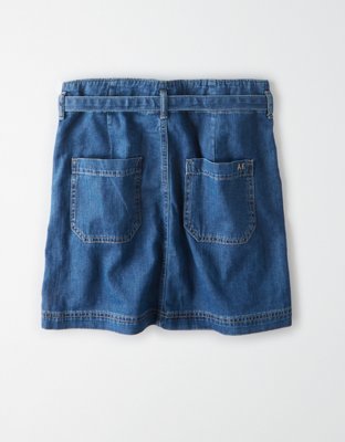 AE Super High-Waisted Denim A-Line Skirt