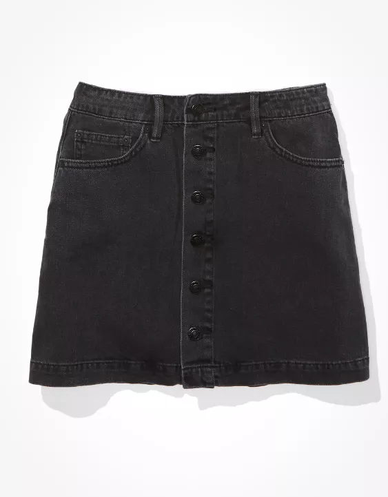 AE Super High-Waisted Denim A-Line Skirt
