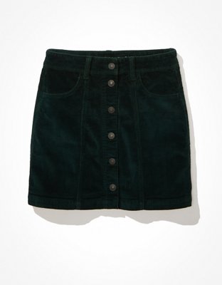 AE Corduroy Button-Up Skirt