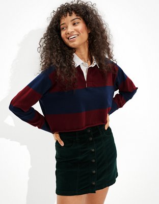 AE Corduroy Button-Up Skirt