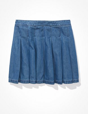 AE Denim Pleated Skirt