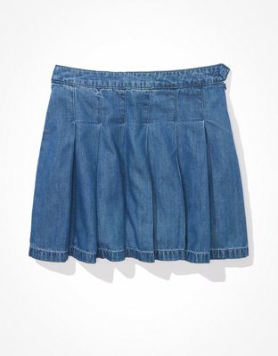 AE Denim Pleated Skirt